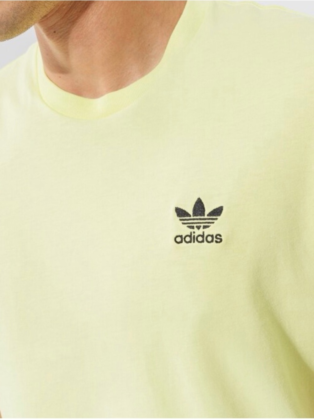 adidas Tee in Light Neon Yellow-Green with Black Logo